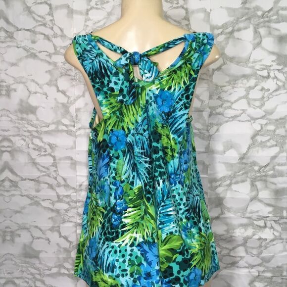 DREAMSUIT BY MIRACLE BRANDS TIERED TROPICAL SLIMMING CONTROL TANKINI TOP 10 NWT - Picture 5 of 13